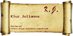 Kluz Julianna névjegykártya